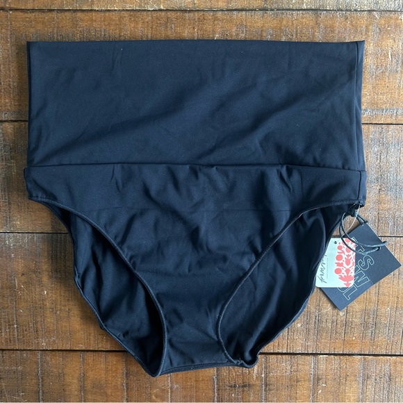 Free People It’s Cool Now Black Hi Waist Contour Surf Swimsuit Bikini L/XL - Picture 3 of 7